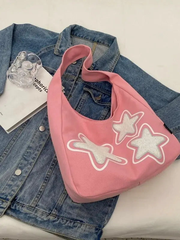 'Retro Star' Y2k Fleeced Star Underarm Bag