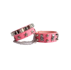 'Revolt' Rivet & Skull Punk Faux Leather Bracelets