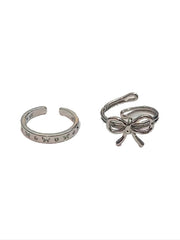 'Ribbon' Coquette Basic Ribbon Rings Set