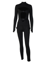 'Ride Or Die' Sexy Hollow Out Tech-wear Cutout Bodysuit