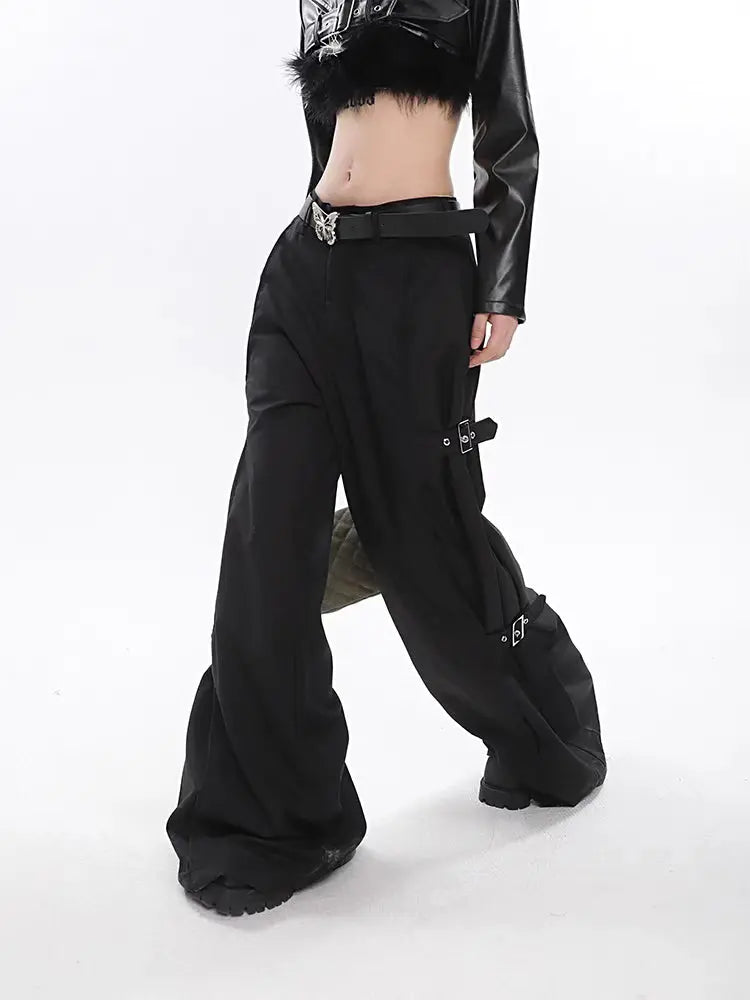 'Ride with It' Darkwear Oversized Wide-leg Pants