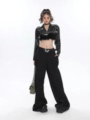 'Ride with It' Darkwear Oversized Wide-leg Pants