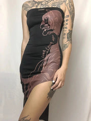 'Roar' Alt Halter-neck Tiger Prints Dress