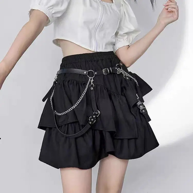 'Rock Cake' Ruffle Elastic Waistband Skirt