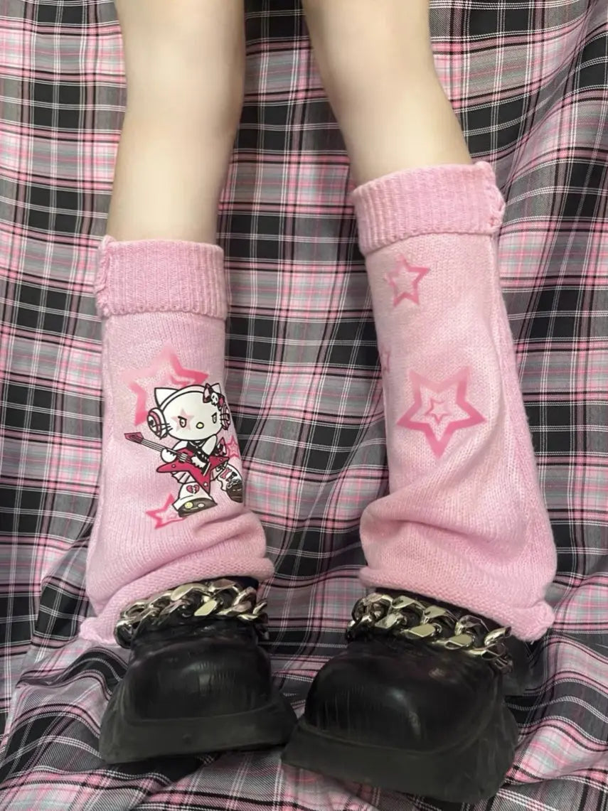 'Rock Kitten' Kawaii Goth Leg Warmers