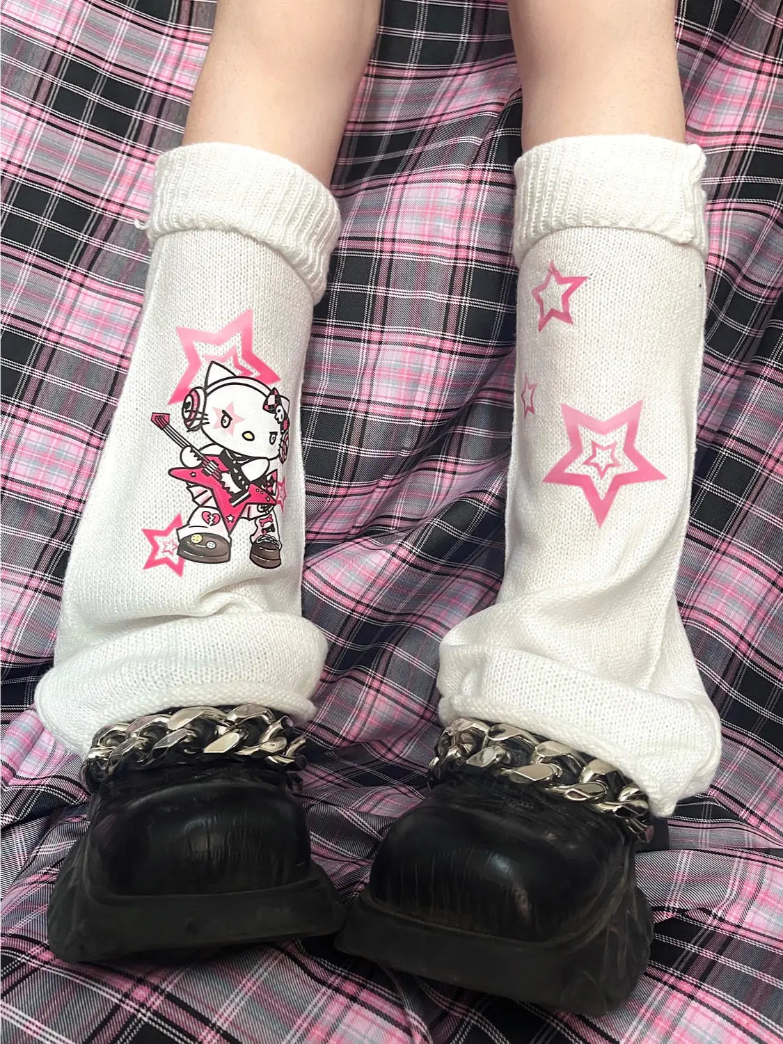 'Rock Kitten' Kawaii Goth Leg Warmers