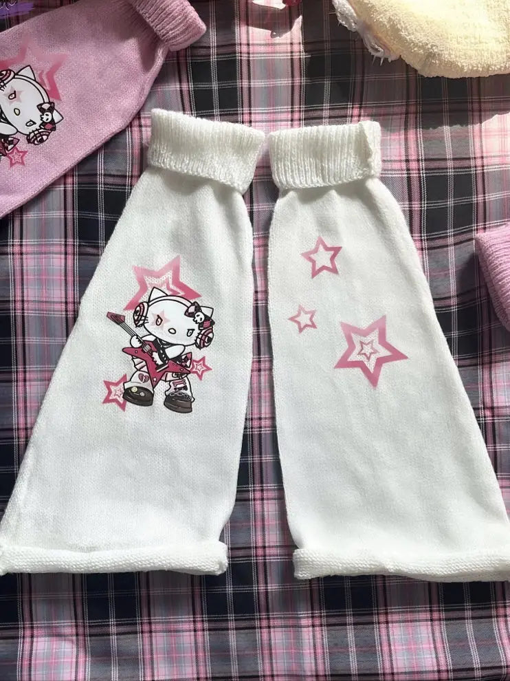 'Rock Kitten' Kawaii Goth Leg Warmers