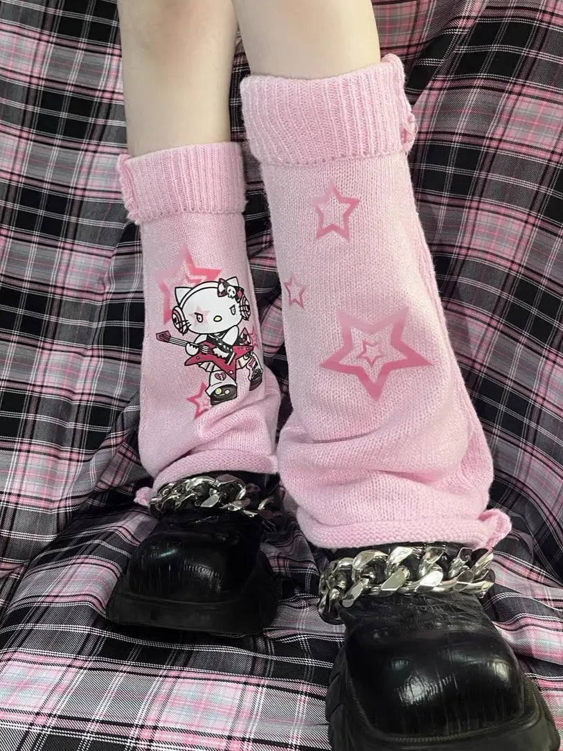 'Rock Kitten' Kawaii Goth Leg Warmers