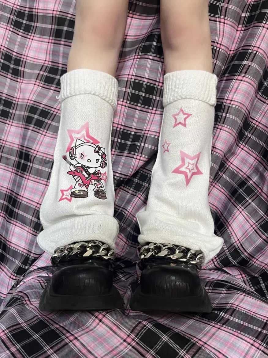 'Rock Kitten' Kawaii Goth Leg Warmers