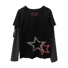 'Graffiti Star' Grunge Kawaii Goth Skull Top