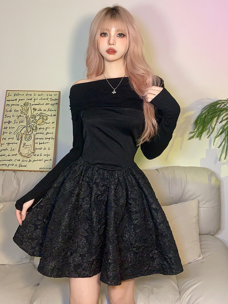 Aesthetic Korean Style Mini Dress