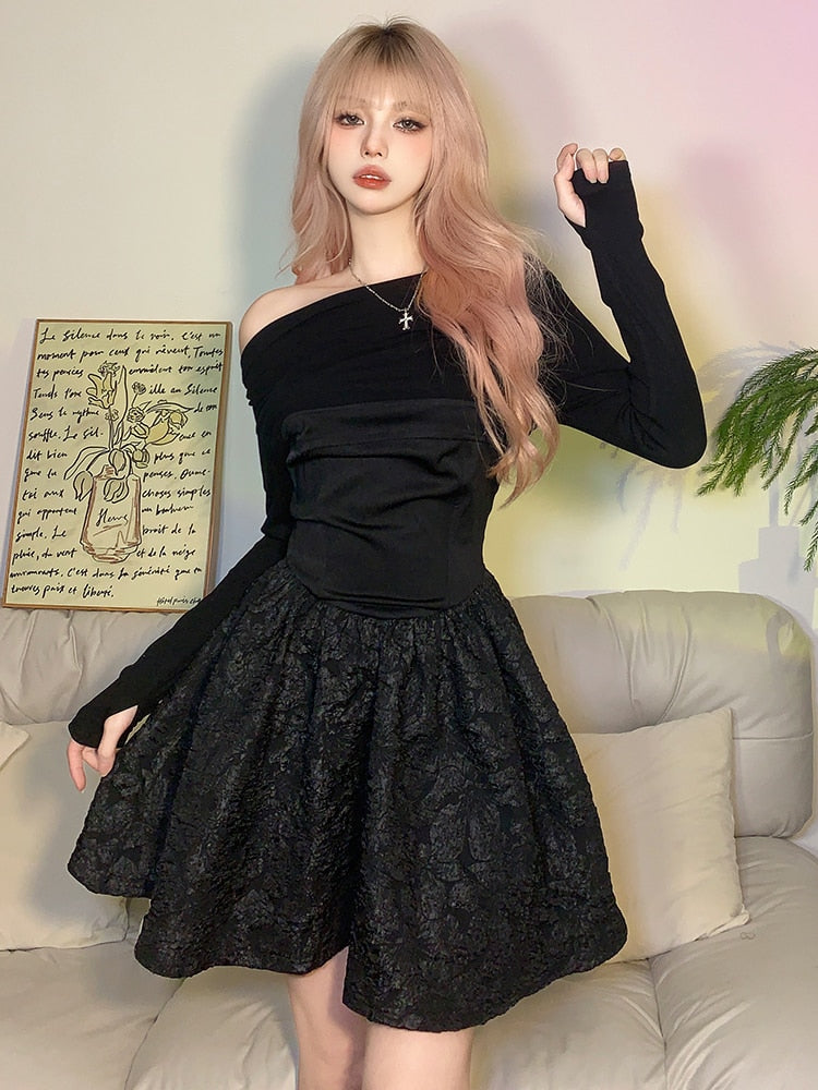 Aesthetic Korean Style Mini Dress