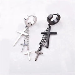 'Sacrifice' Cross Pendants Goth Earring