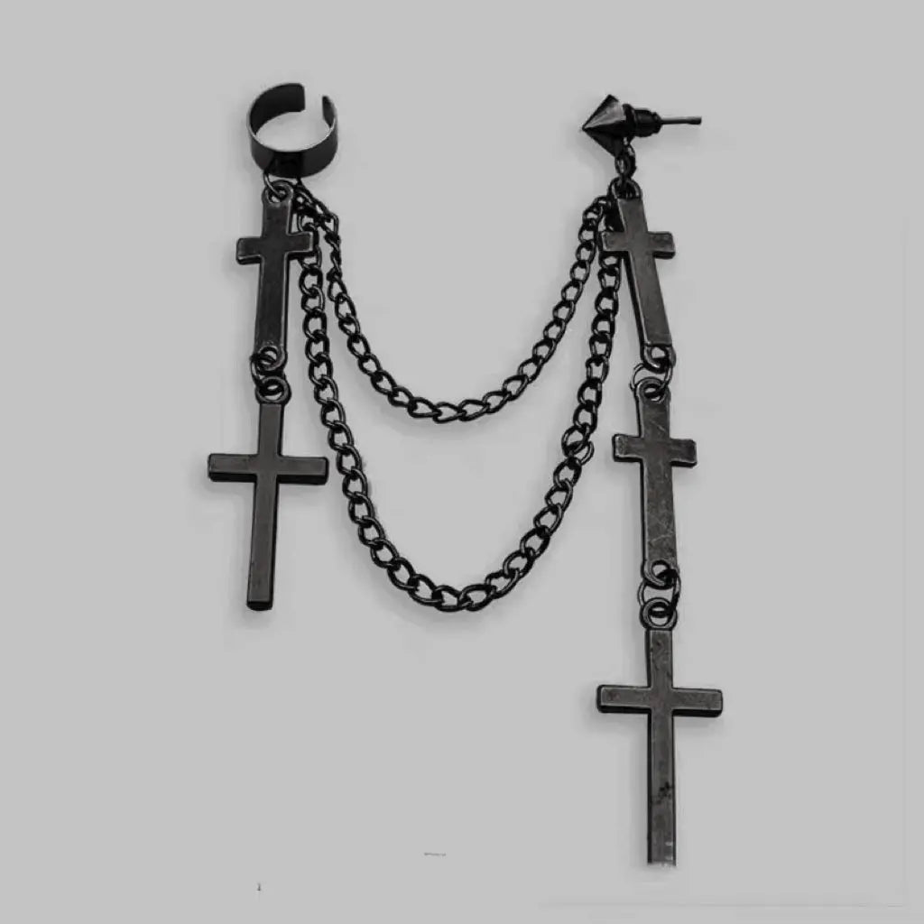 'Sacrifice' Cross Pendants Goth Earring