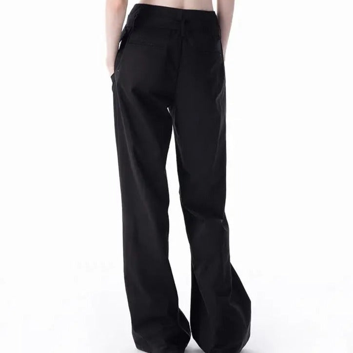 'No Clue' Buckle Belt Wide-Leg Pants