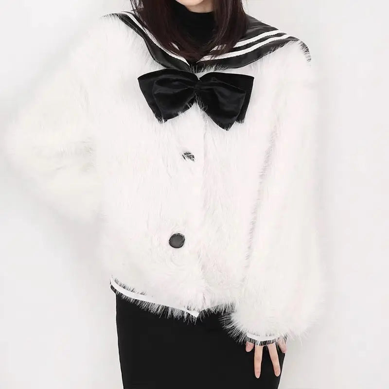 'Sailor Moon' Sailor Collar Kawaii Fluffy Coat