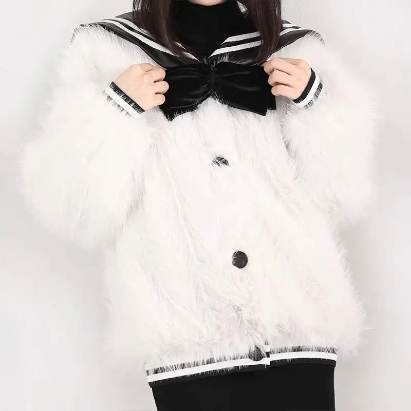 'Sailor Moon' Sailor Collar Kawaii Fluffy Coat