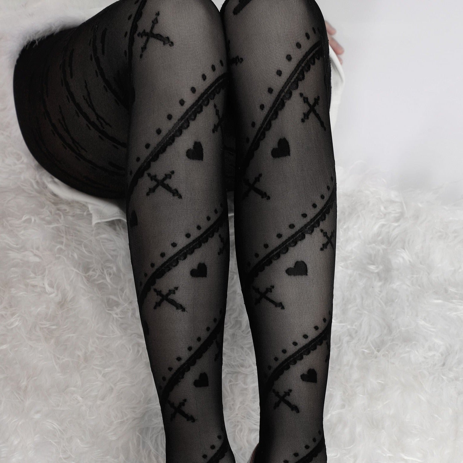 'Saints' Heart & Cross Holiday Alt Tights