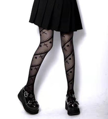 'Saints' Heart & Cross Holiday Alt Tights