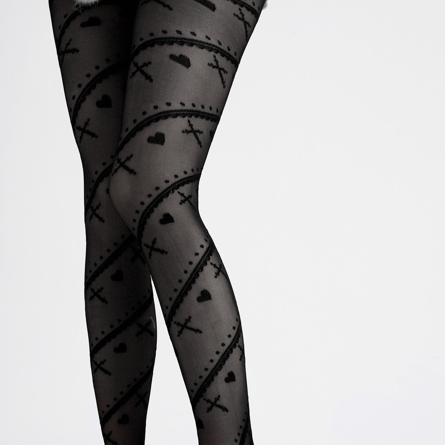 'Saints' Heart & Cross Holiday Alt Tights