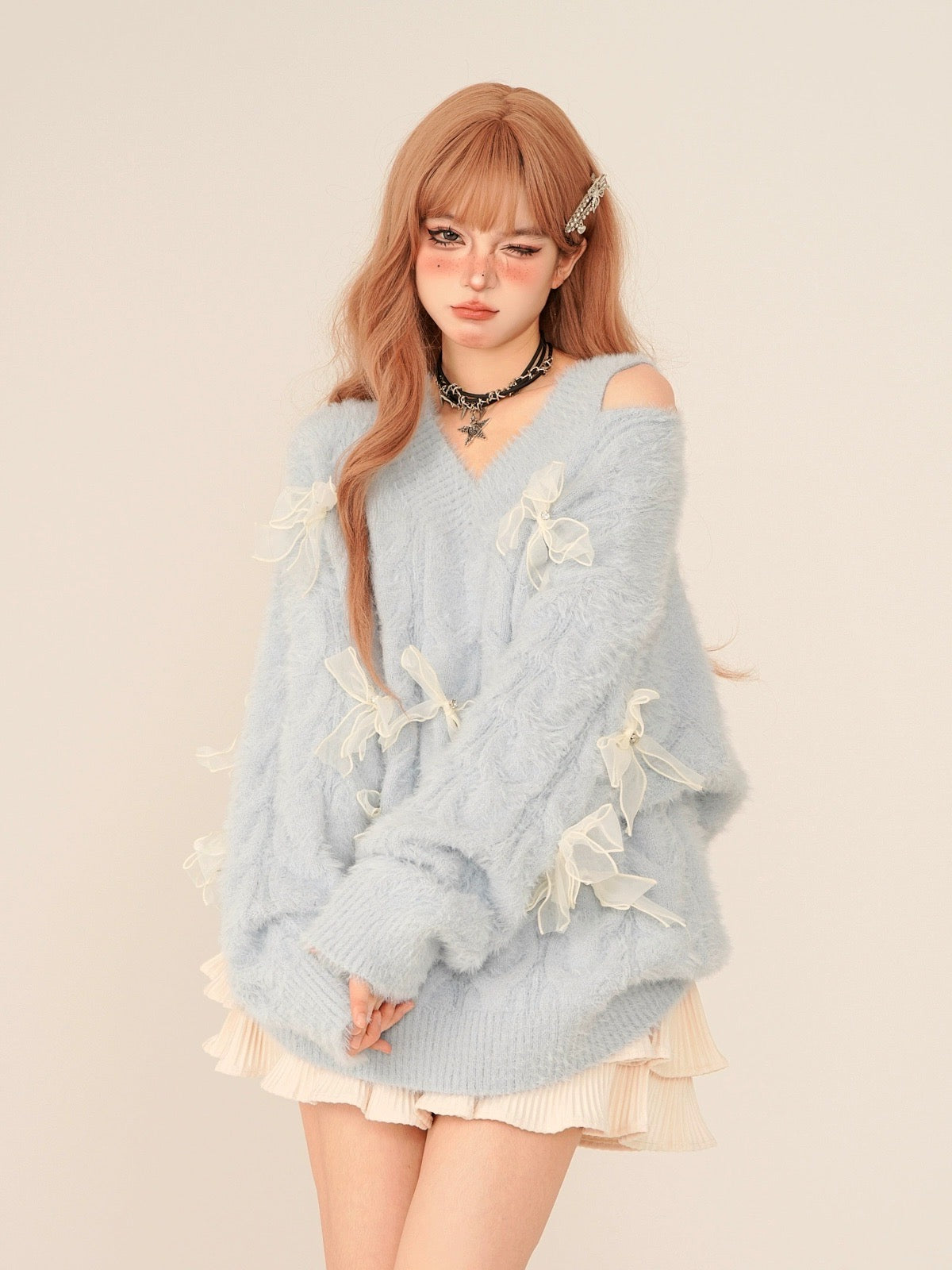 'Salted Cake' Kawaii Ribbon Sweater