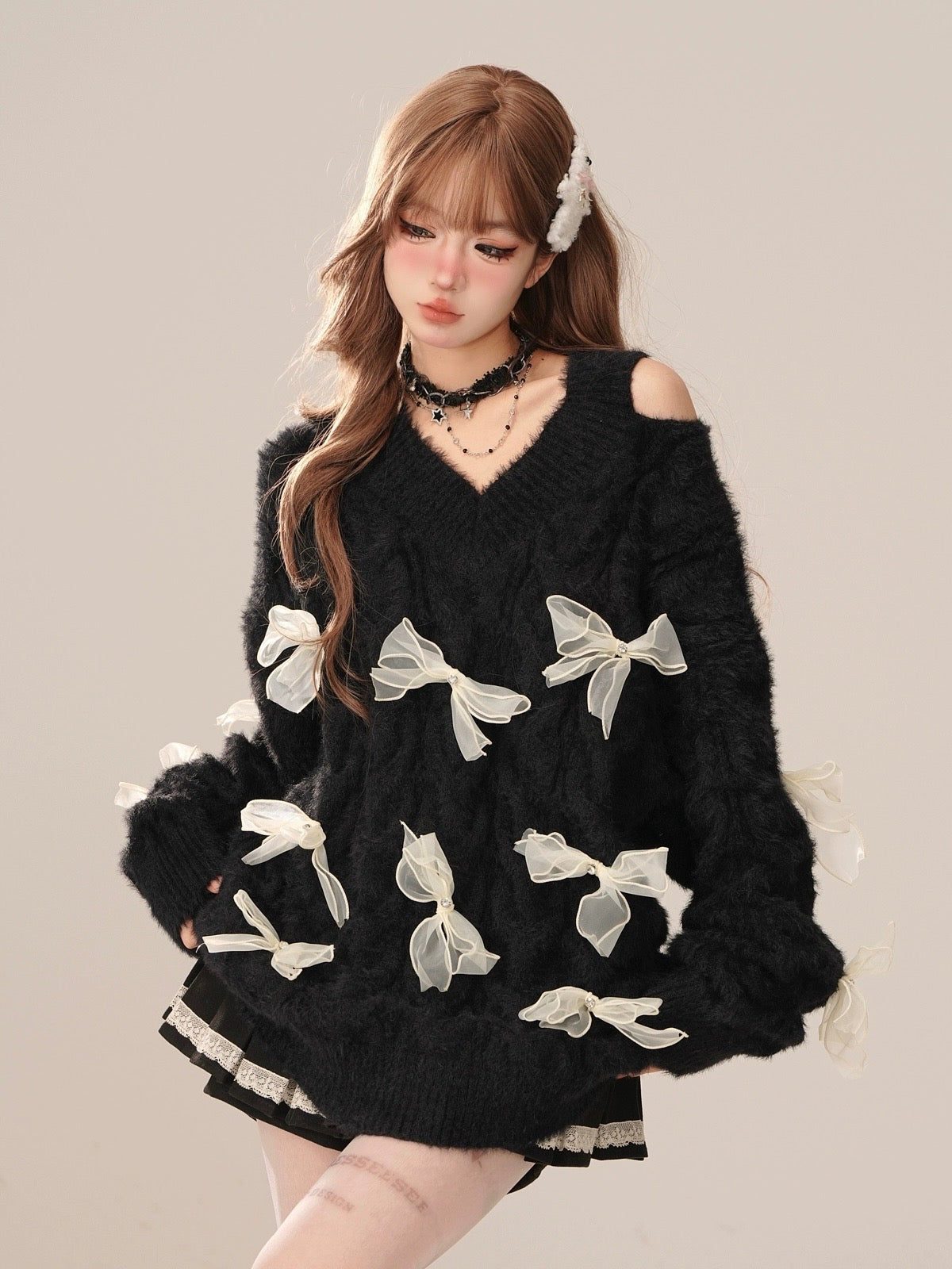 'Salted Cake' Kawaii Ribbon Sweater