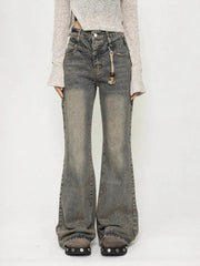 'Sand' Wasteland Punk Distressed Denim Pants