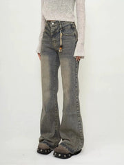 'Sand' Wasteland Punk Distressed Denim Pants