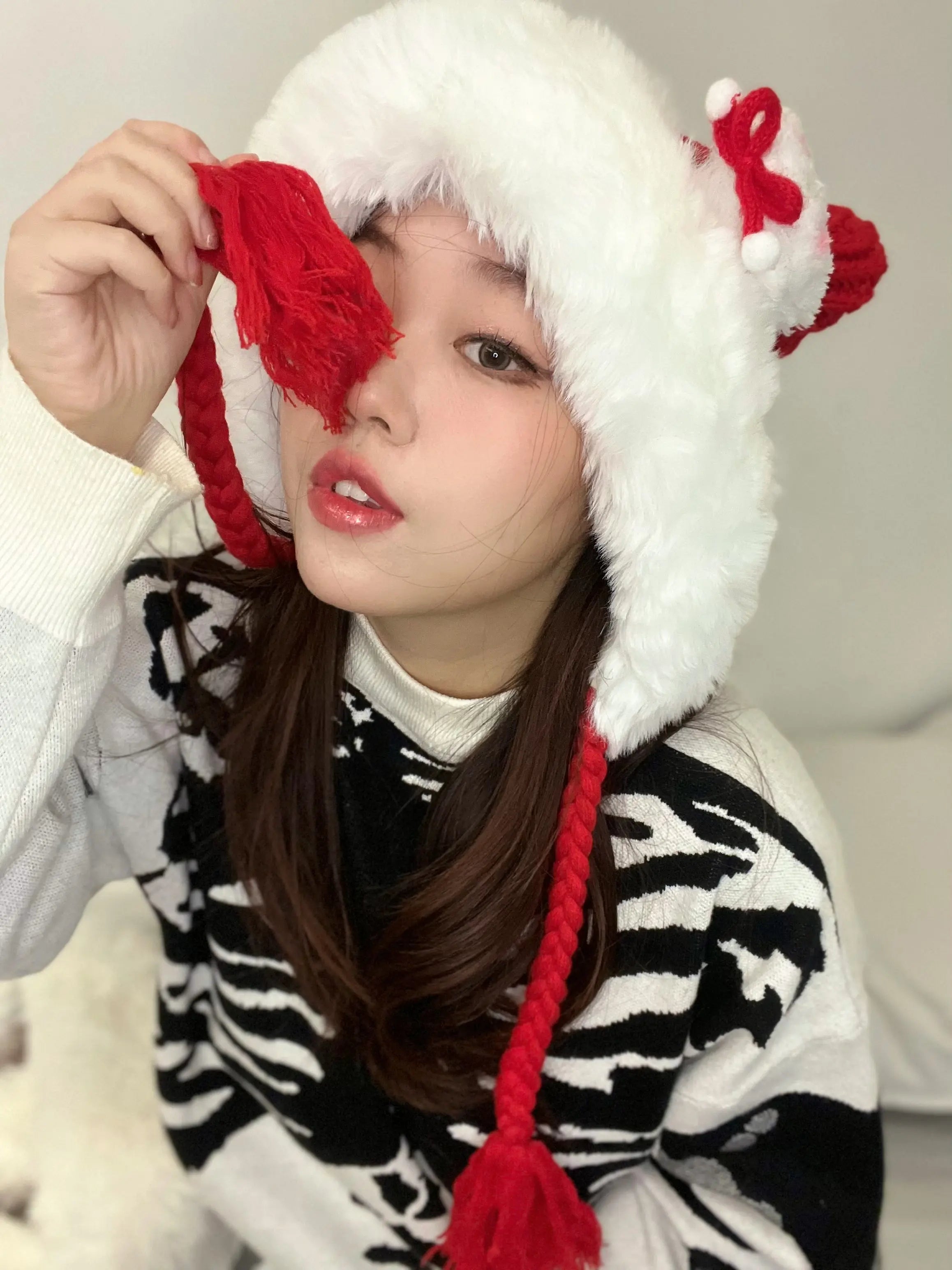 'Snow Bear' Kawaii Holiday Tassel Hat