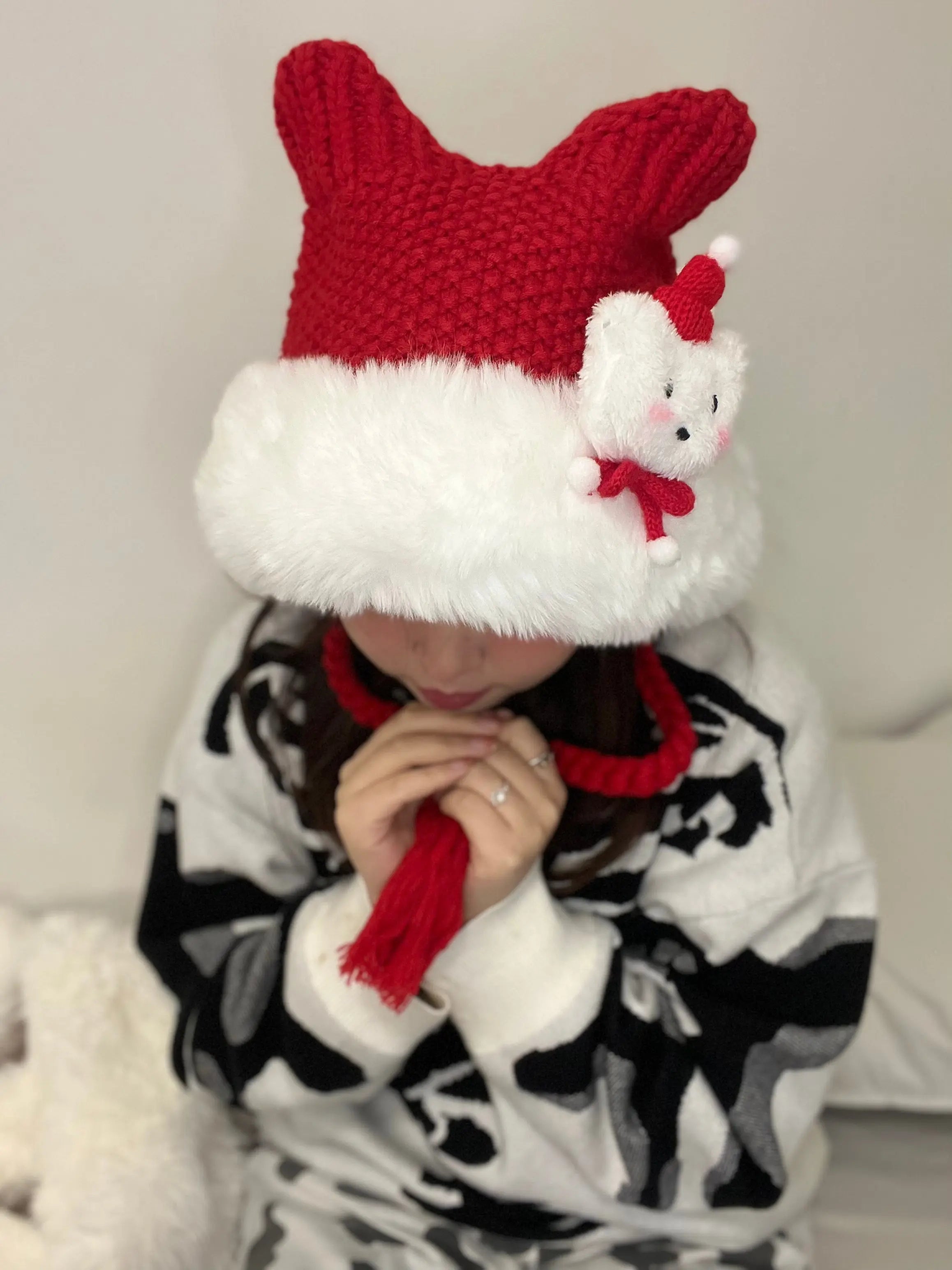 'Snow Bear' Kawaii Holiday Tassel Hat