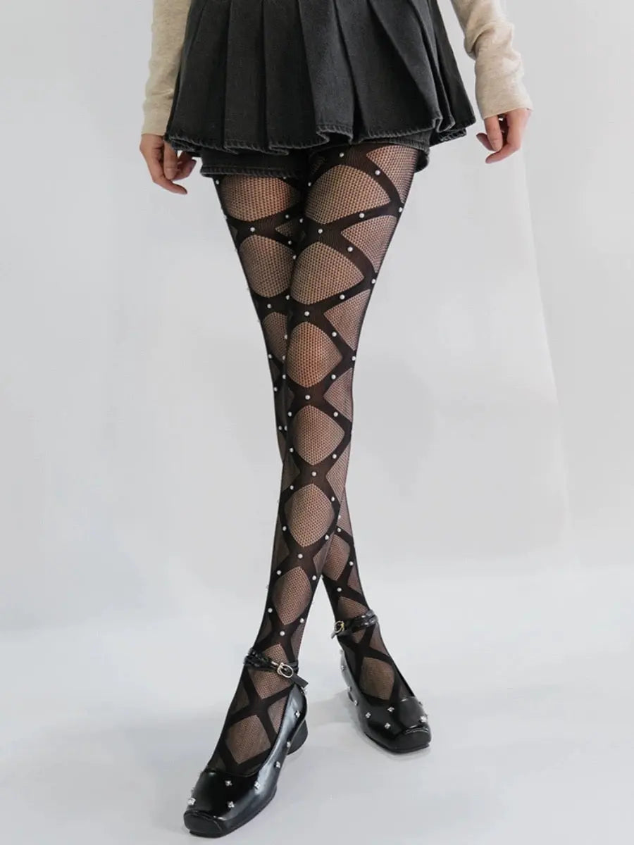 'Scars' Dark Punk  Lace Up Tights