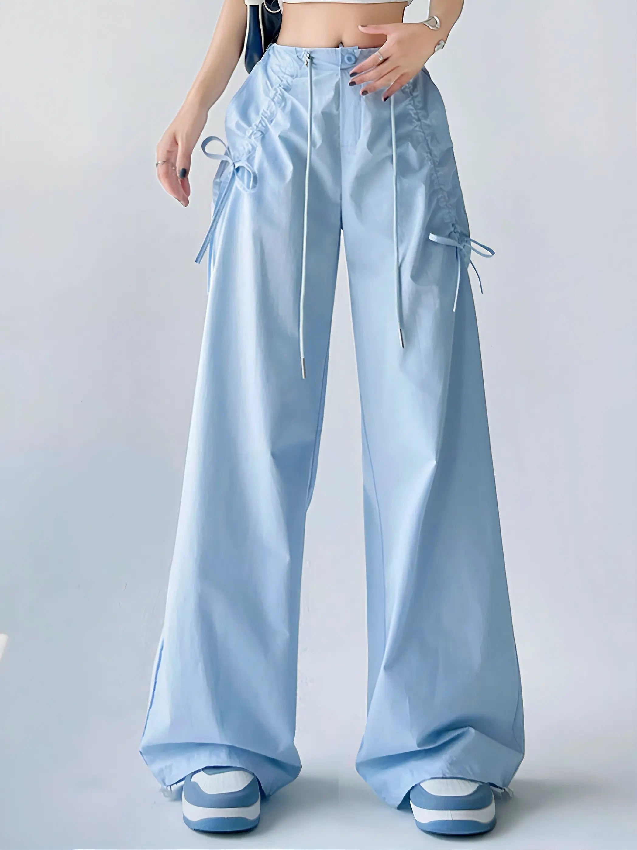 'Sea Salt' Streetstyle Oversized Soft Macaroon Bloke core Ribbon Pants