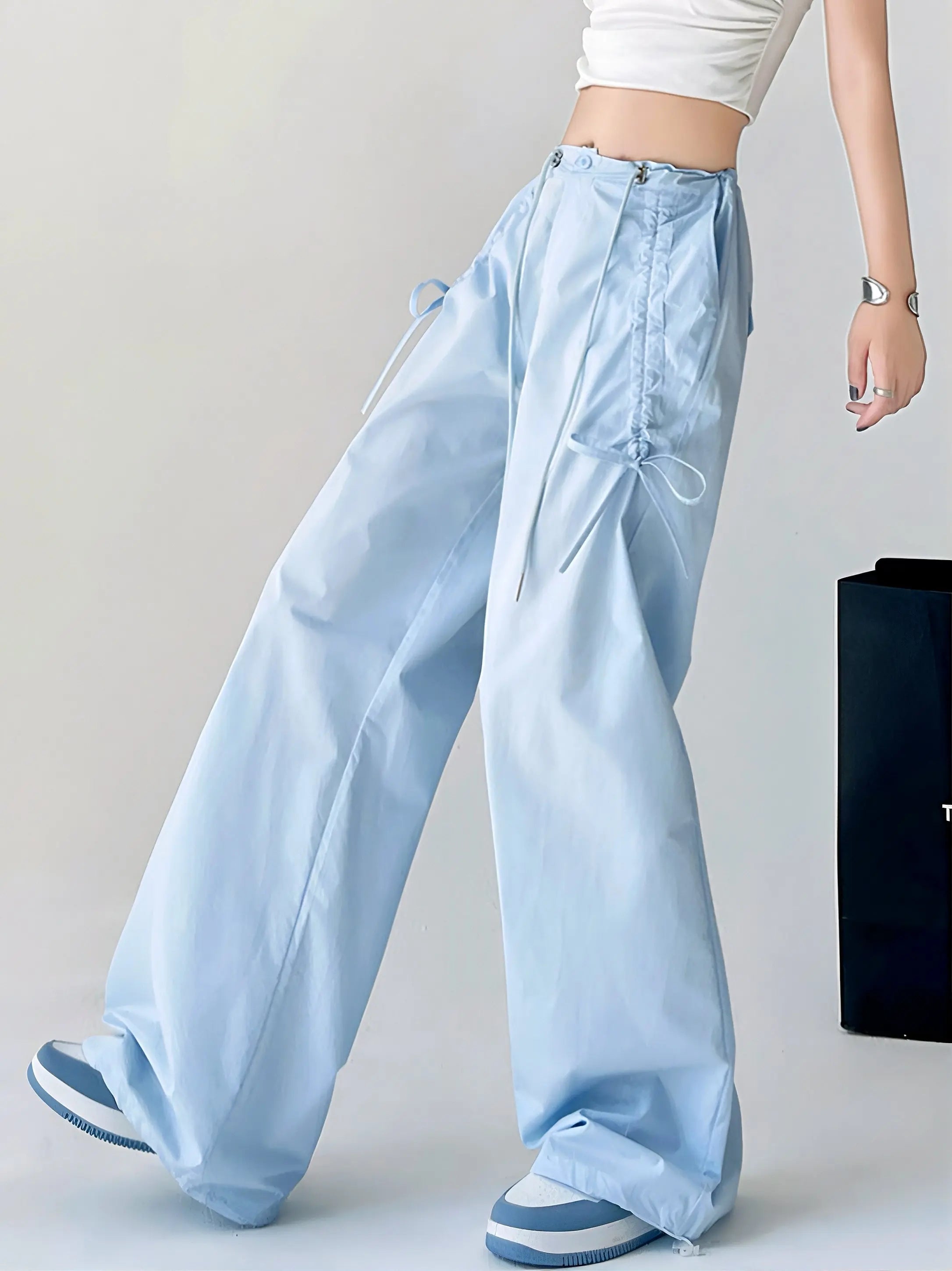 'Sea Salt' Streetstyle Oversized Soft Macaroon Bloke core Ribbon Pants