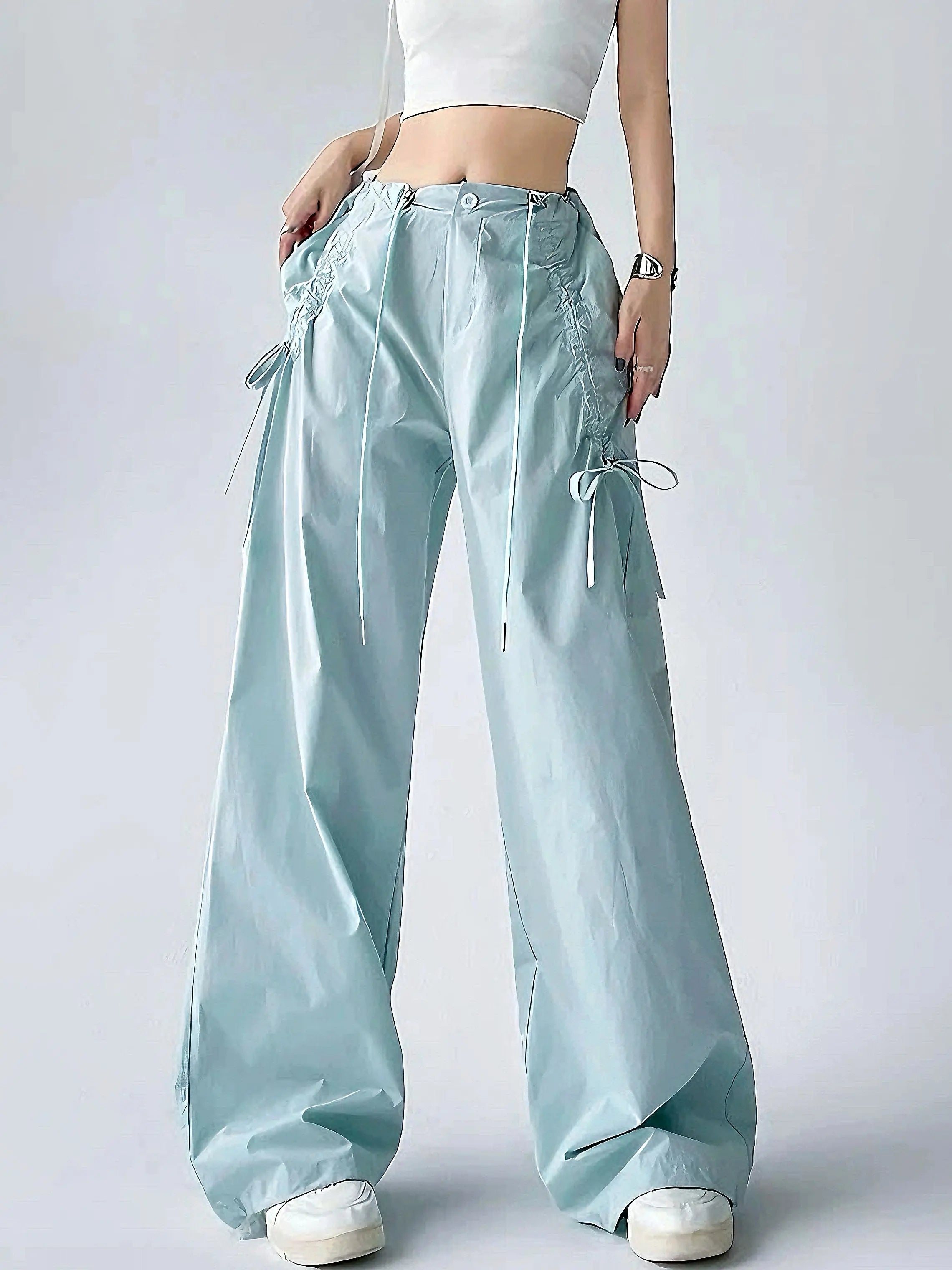 'Sea Salt' Streetstyle Oversized Soft Macaroon Bloke core Ribbon Pants