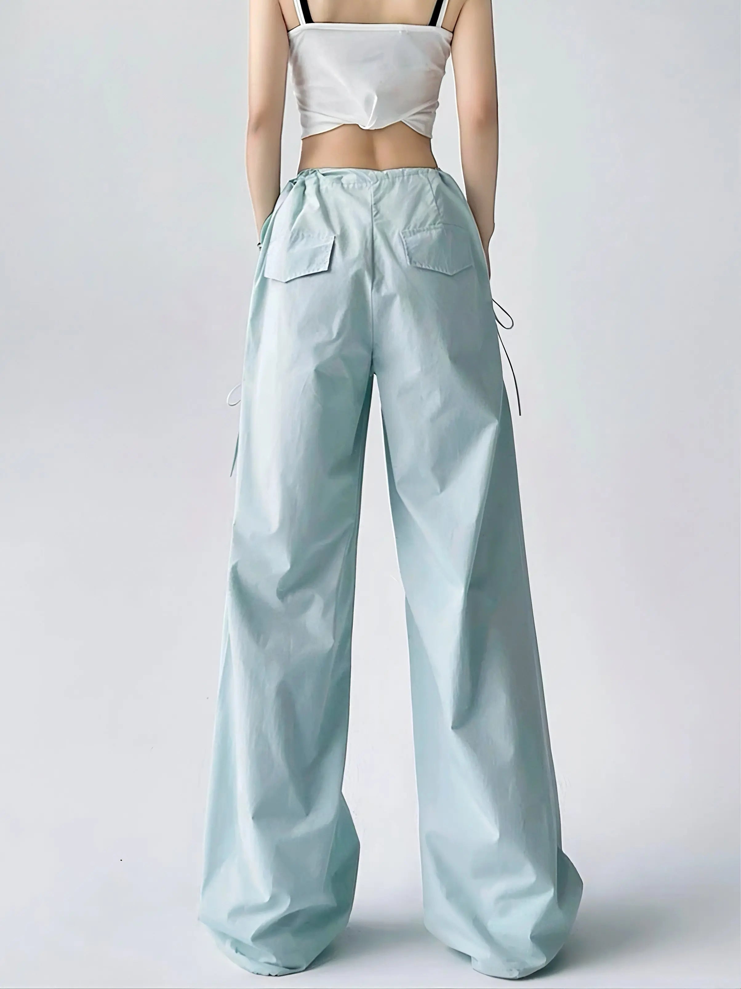 'Sea Salt' Streetstyle Oversized Soft Macaroon Bloke core Ribbon Pants