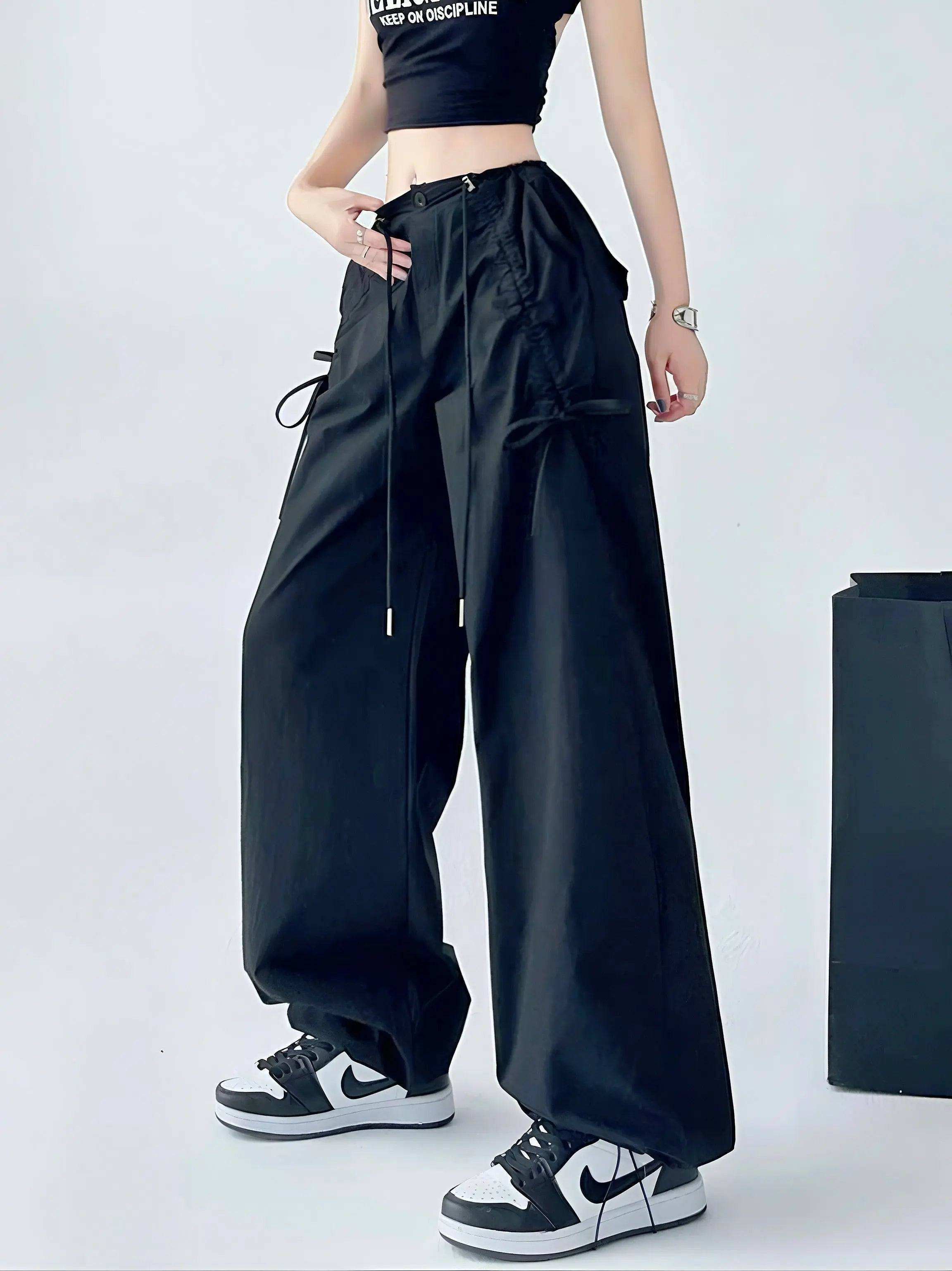 'Sea Salt' Streetstyle Oversized Soft Macaroon Bloke core Ribbon Pants