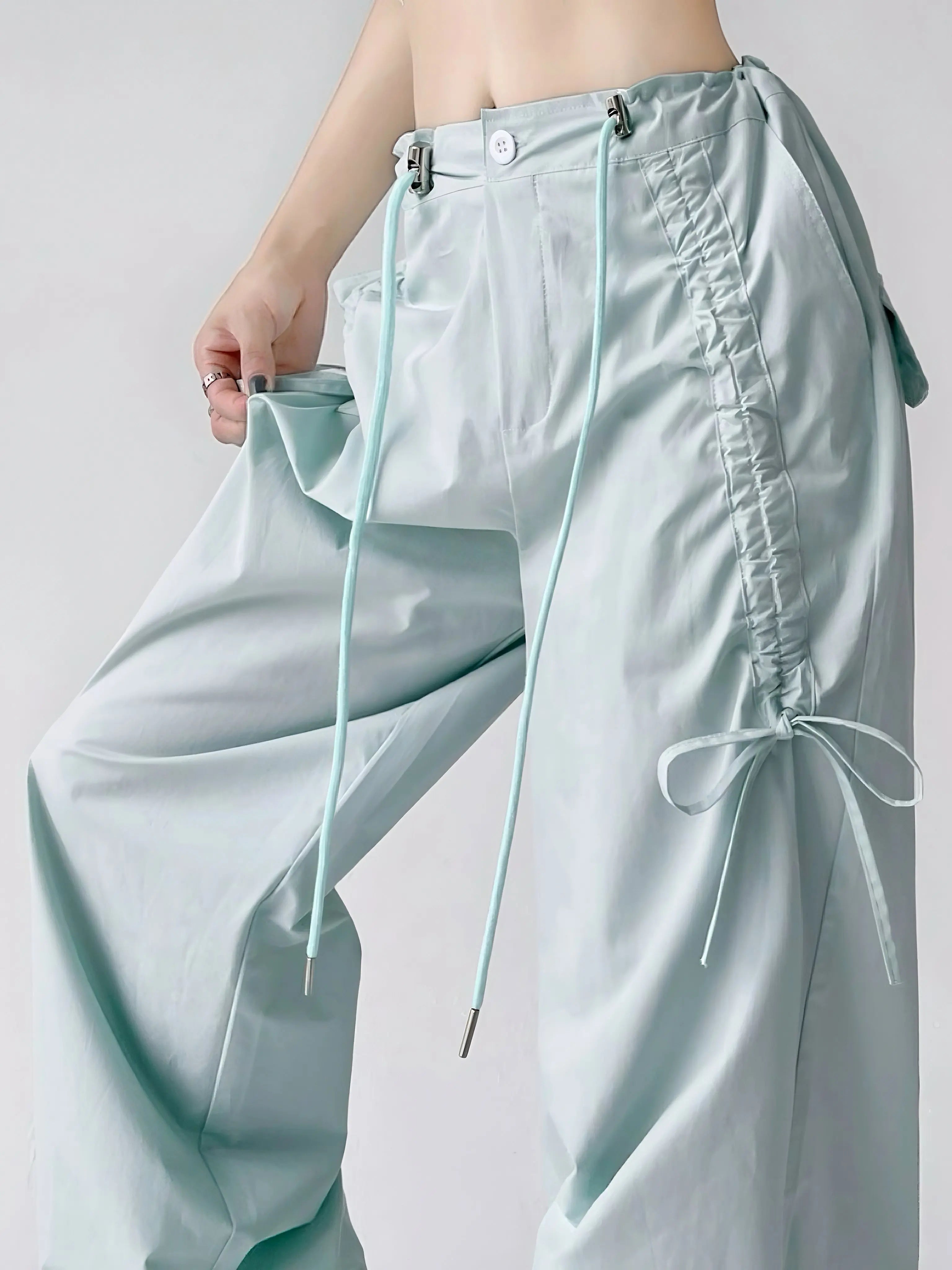 'Sea Salt' Streetstyle Oversized Soft Macaroon Bloke core Ribbon Pants