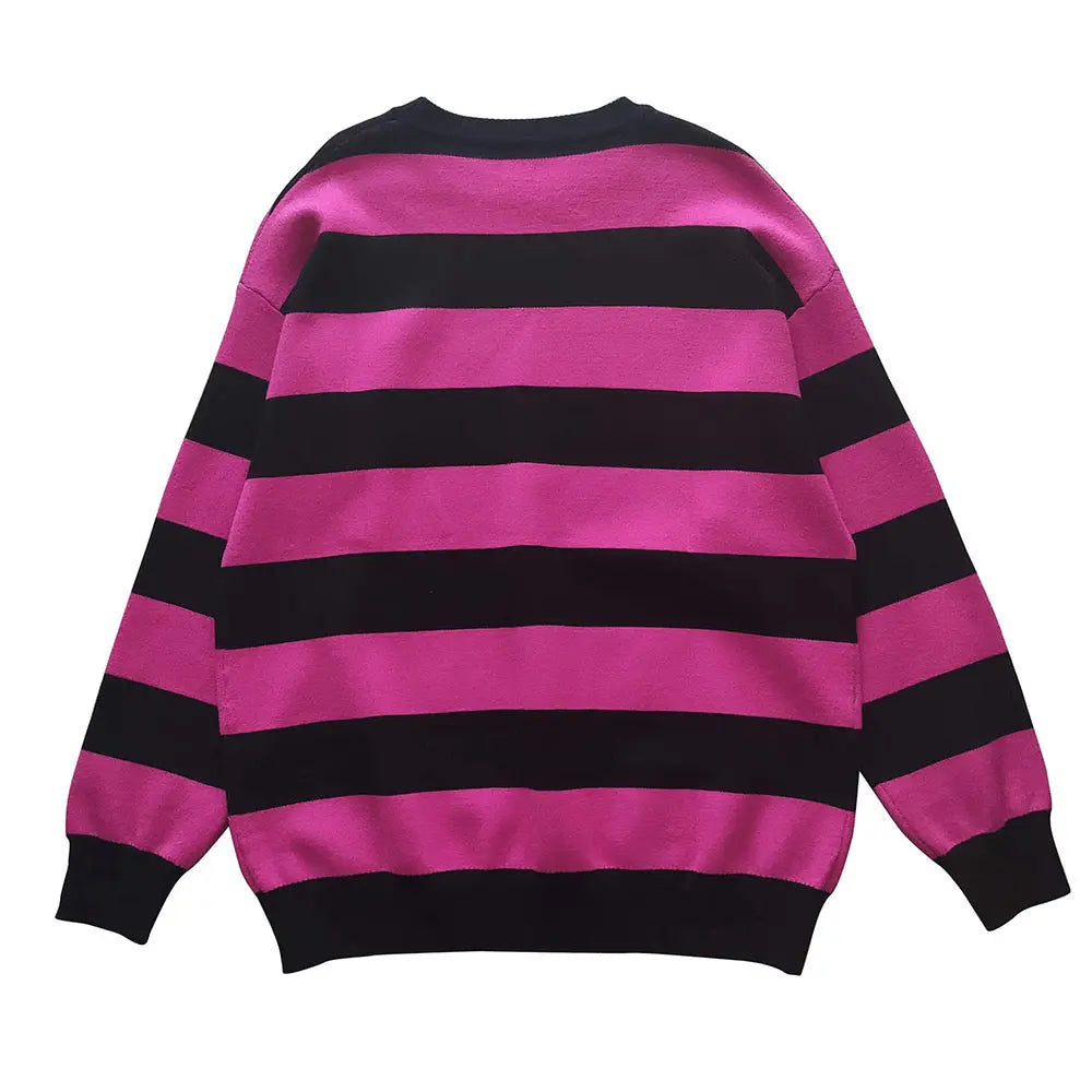 'Secrets' Pink Skeleton Oversized Heart Shape Sweater