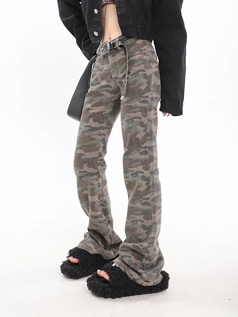 'Set The Tone' Streetstyle Graffiti Camouflage Bell Bottoms Pants