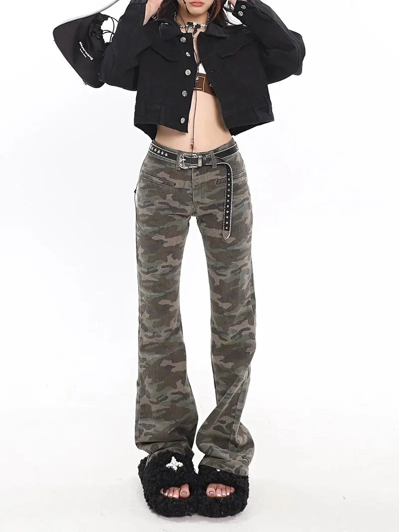 'Set The Tone' Streetstyle Graffiti Camouflage Bell Bottoms Pants