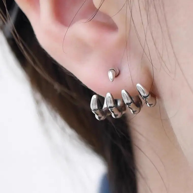 'Sharp Claws' Dark Skeleton Hands Earrings