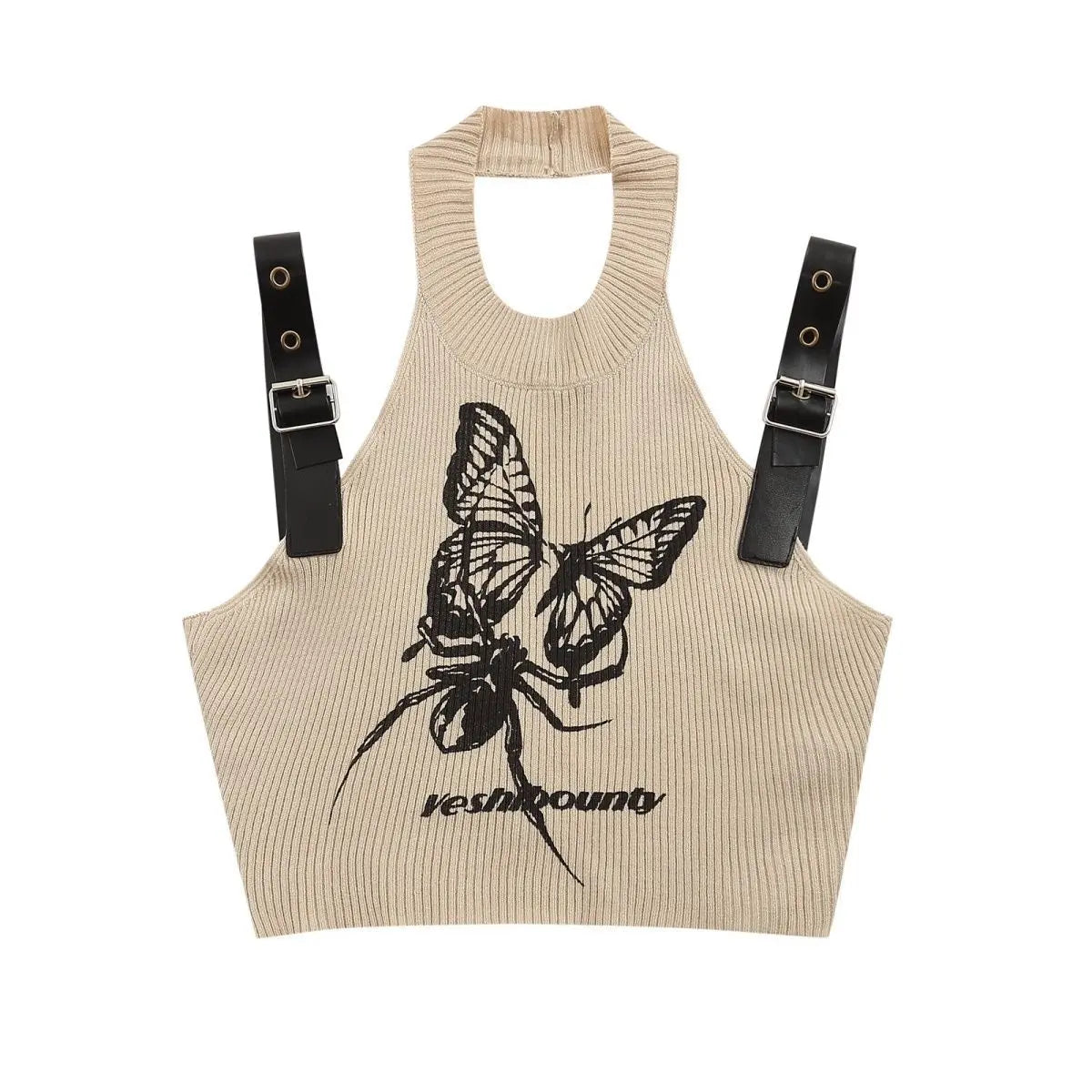 'She's Mine' Butterfly Spider Buckle Tank Top