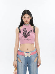 'She's Mine' Butterfly Spider Buckle Tank Top