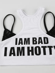 'She's A Baddie' Streetstyle Edgy Halter Neck Crop Top