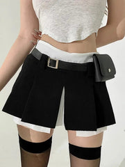 'Shisa' Techwear Ripped Belt Pockets Skort