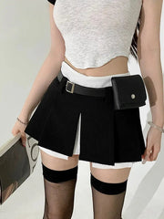 'Shisa' Techwear Ripped Belt Pockets Skort