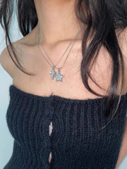 'Shiny Star' Y2k Rhinestone Necklaces Set