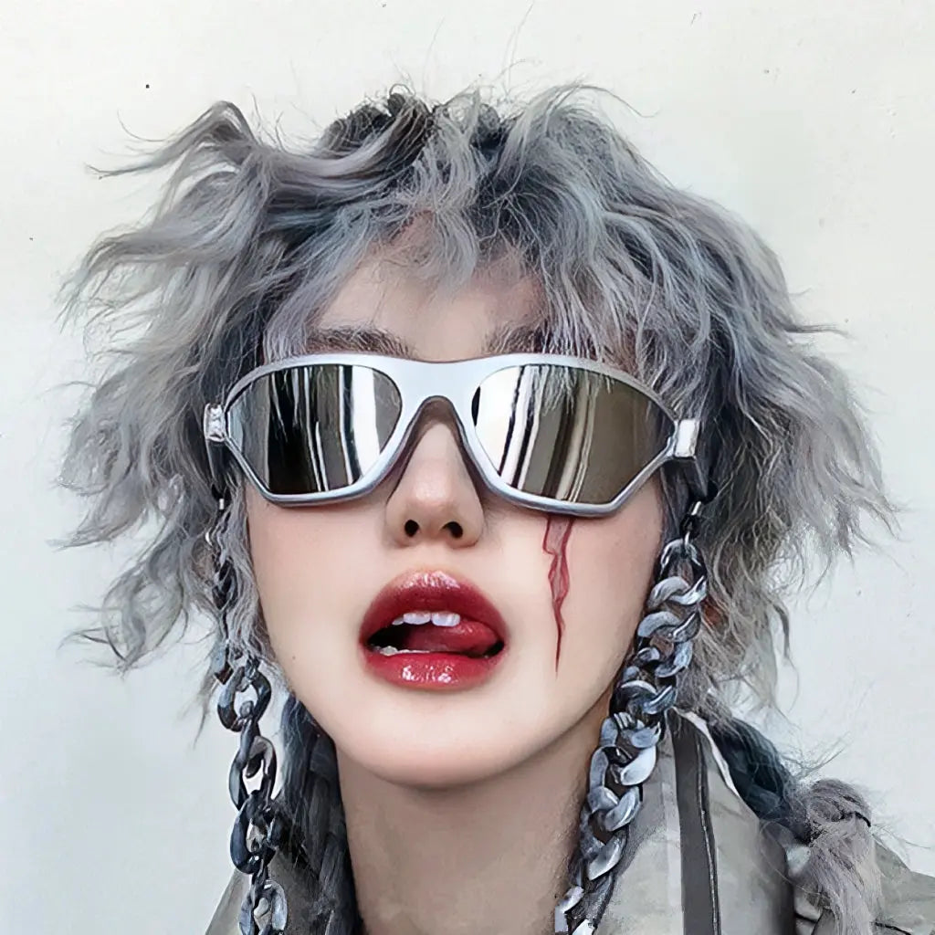 'Silver City' Irregular Festival Chain Sunglasses