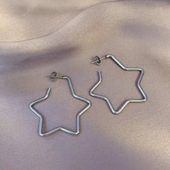 'Silver Lining' Grunge Star Shape Earring