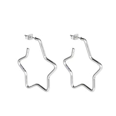 'Silver Lining' Grunge Star Shape Earring